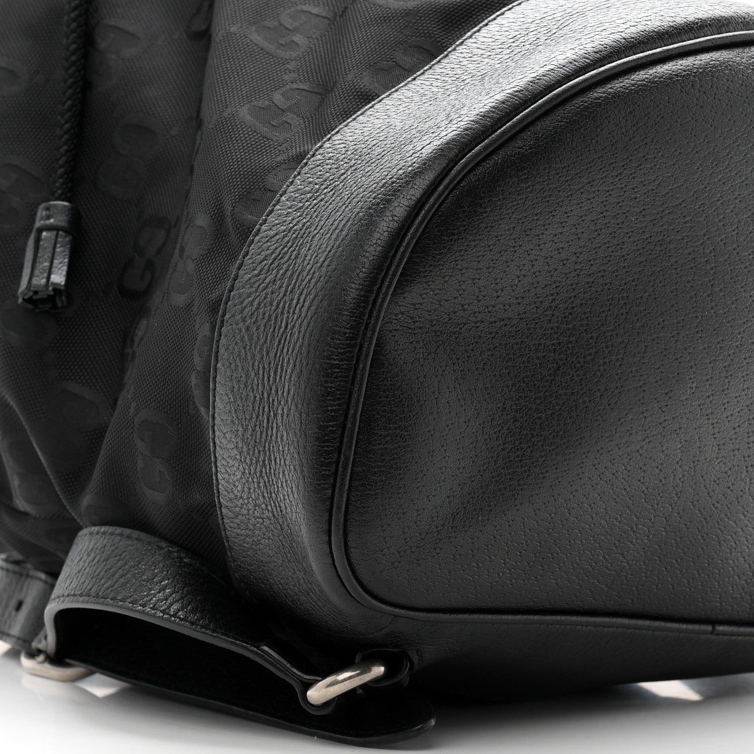 Gucci Econyl Nylon Monogram Off The Grid Drawstring Bucket Backpack Black 9 of 10