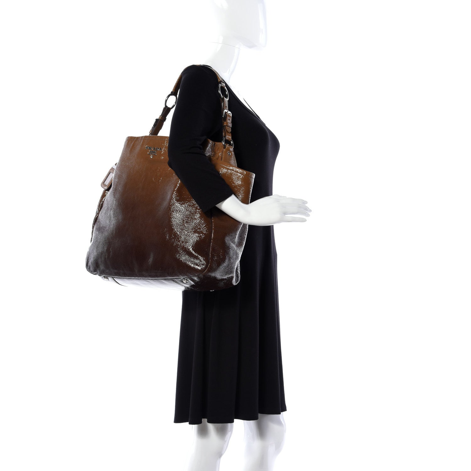 Prada Vernice Sfumata Shoulder Bag Blond Mordore 2 of 8