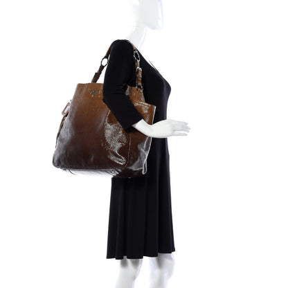 Prada Vernice Sfumata Shoulder Bag Blond Mordore 2 of 8