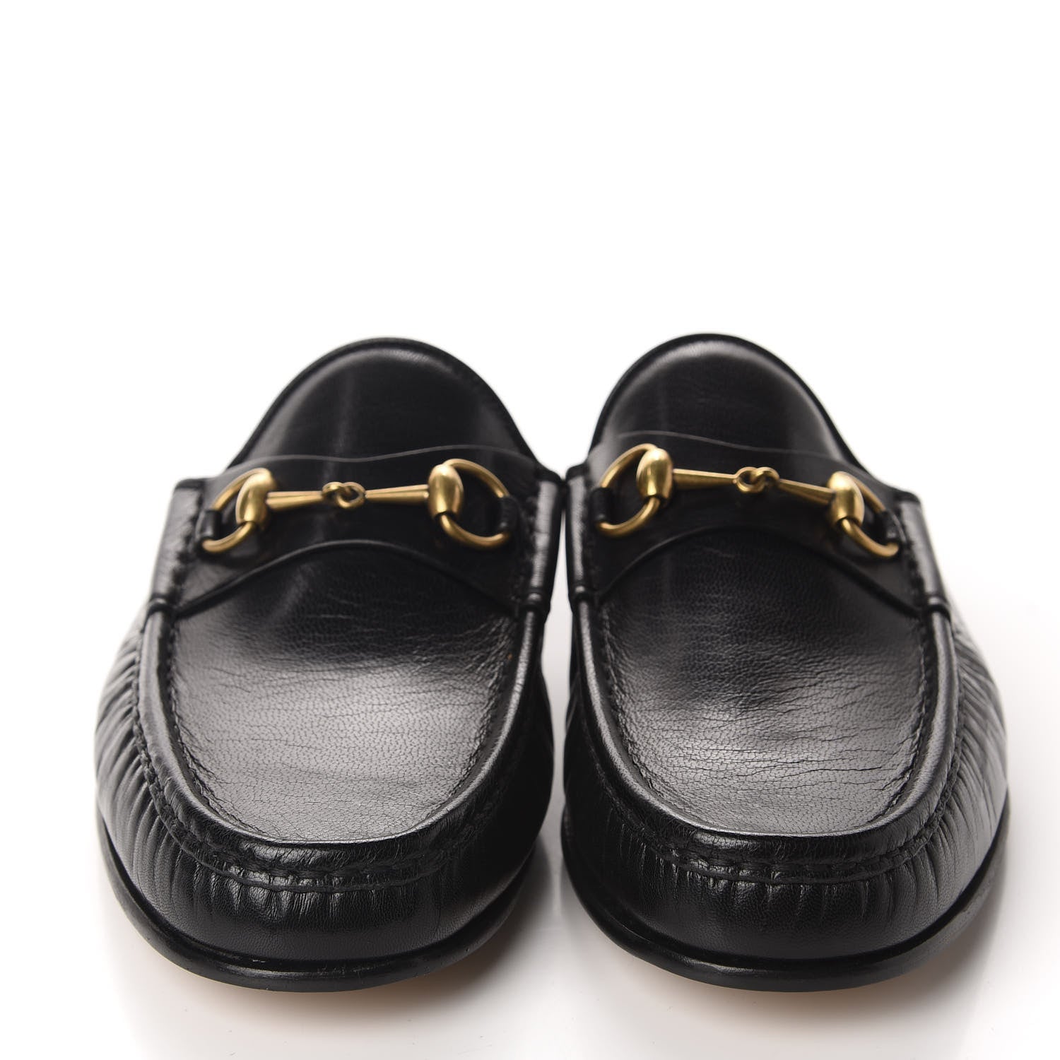 Gucci Goatskin Mens Horsebit Slippers 10.5 Black 2 of 10