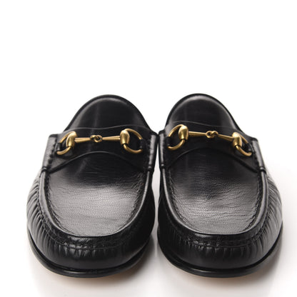 Gucci Goatskin Mens Horsebit Slippers 10.5 Black 2 of 10