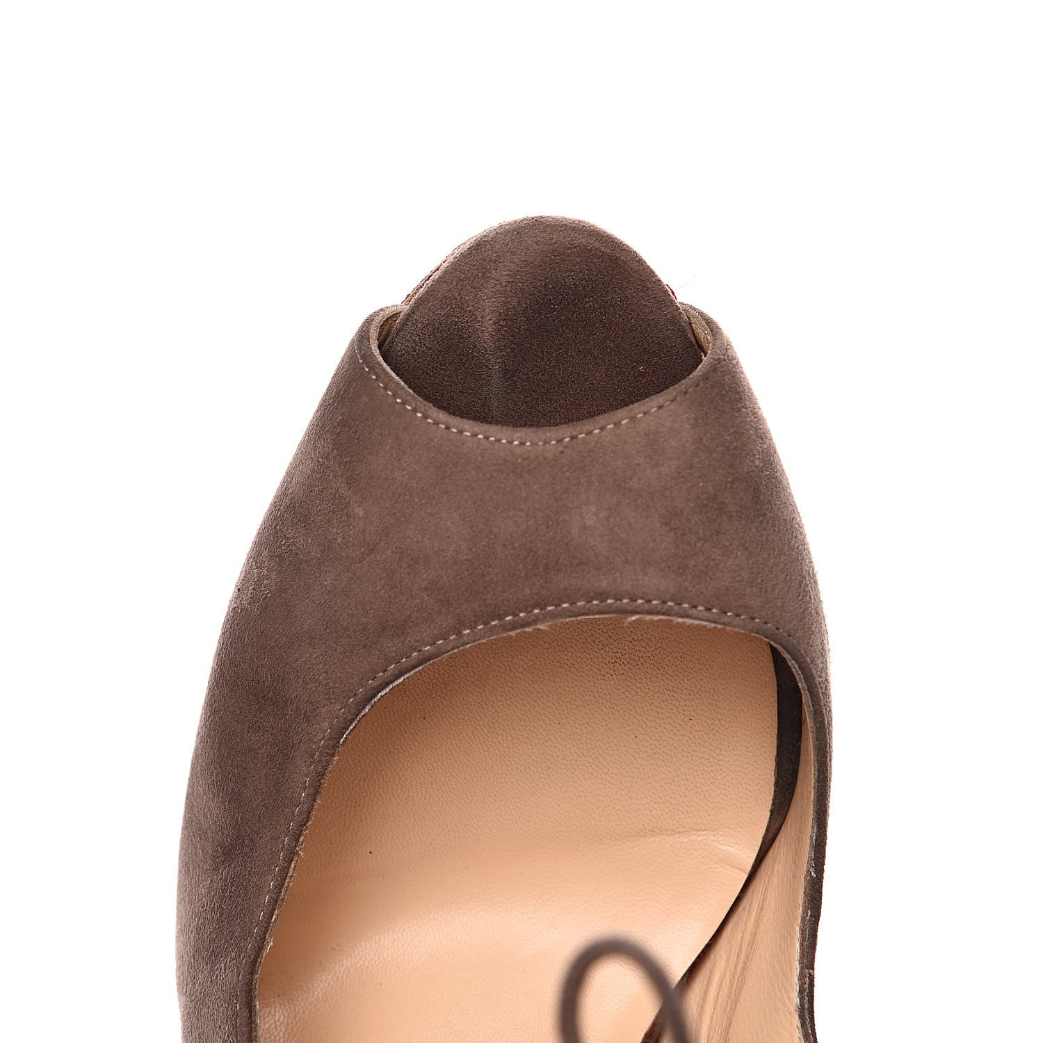 Christian Louboutin Suede Allegra 120 Peep Toe Pump 41 Lichen 7 of 10