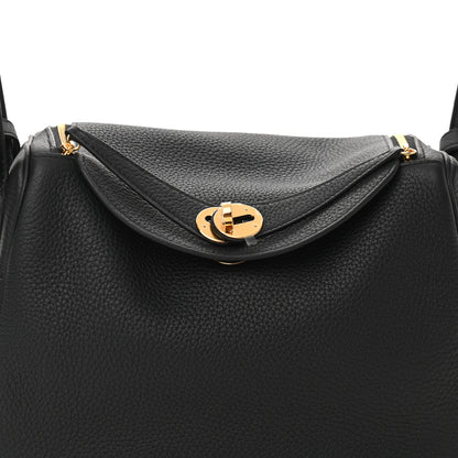 Hermes Taurillon Clemence Lindy 26 Black 8 of 11