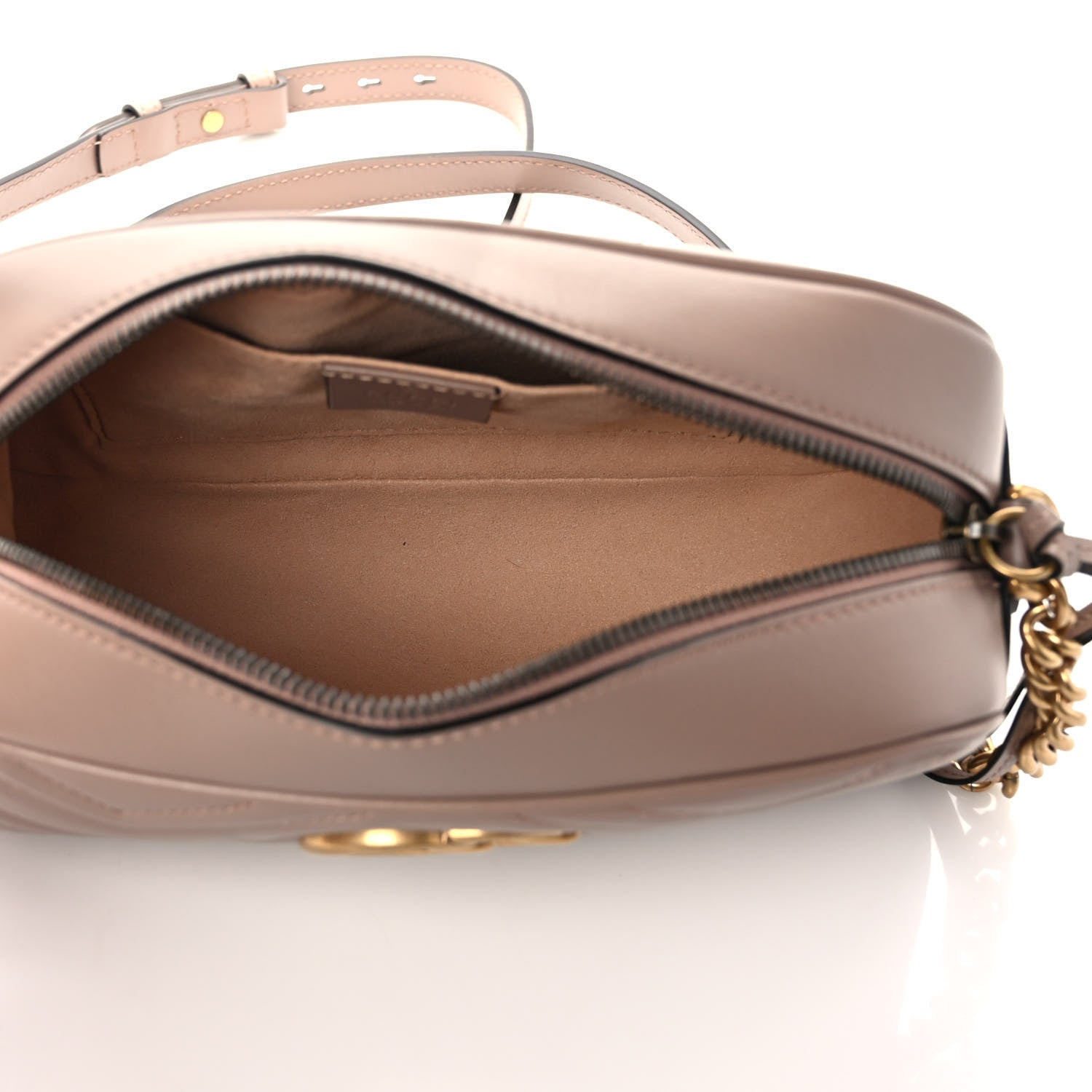 Gucci Calfskin Matelasse Small GG Marmont Chain Shoulder Bag Porcelain Rose 5 of 9