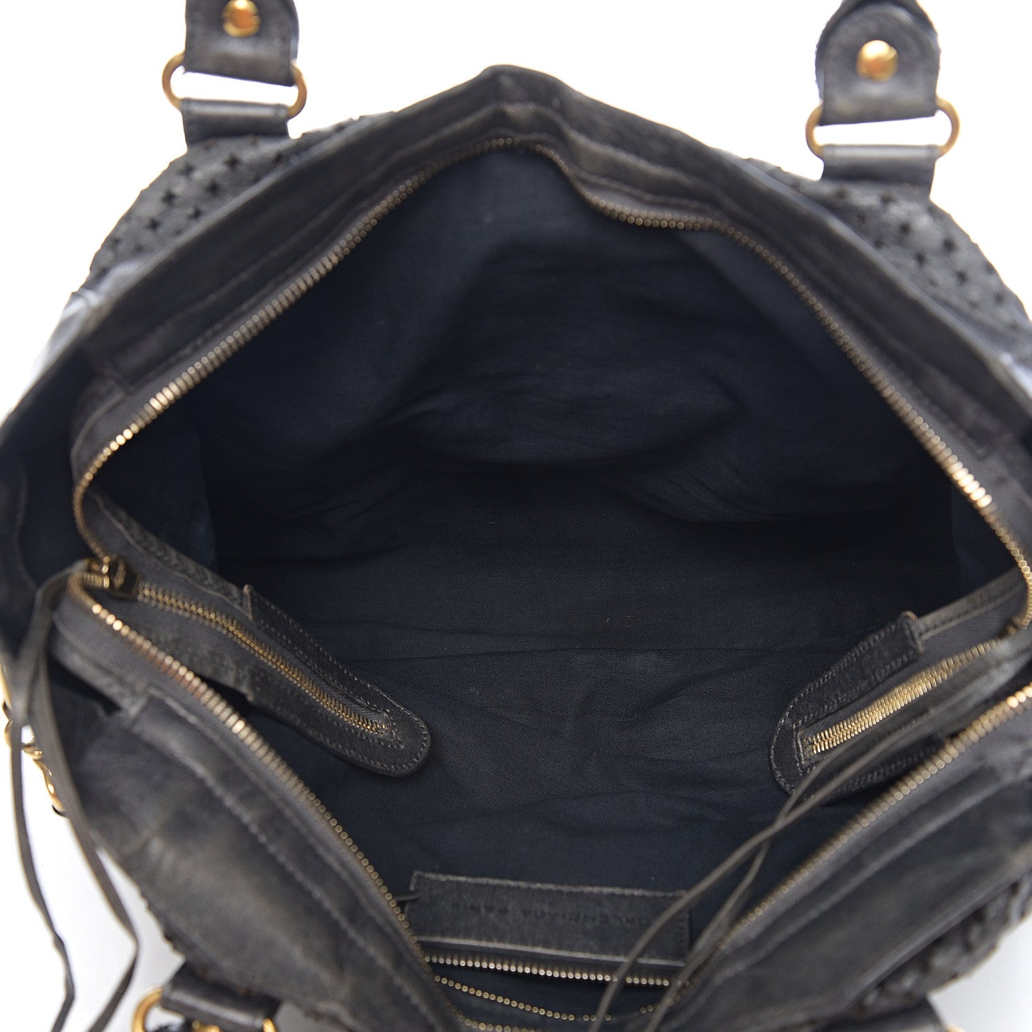 Balenciaga Agneau Laser Cut Cross Classic Gold Hardware City Grey 4 of 9