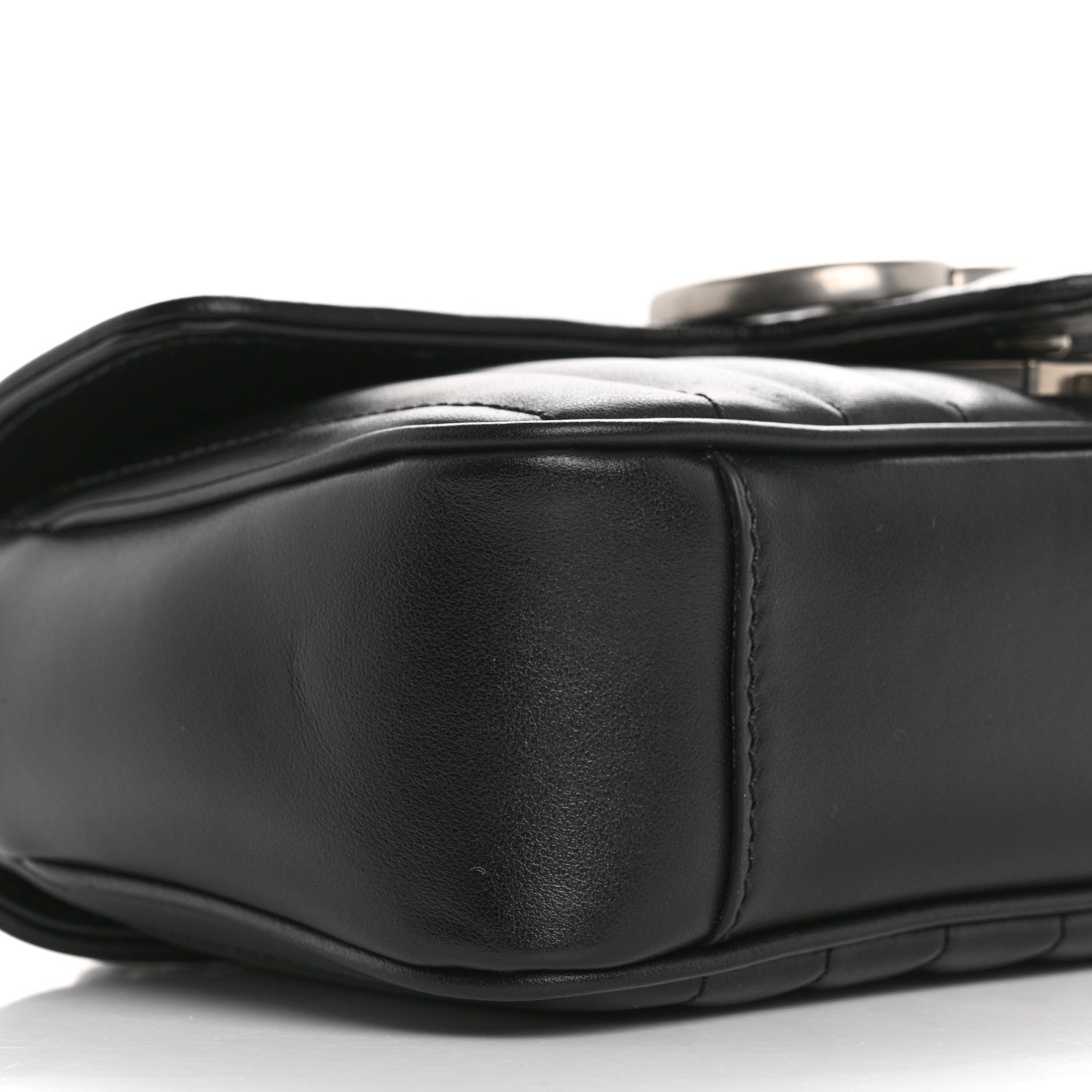 Gucci Calfskin Matelasse Aria Mini GG Marmont Shoulder Bag Black Black 9 of 10