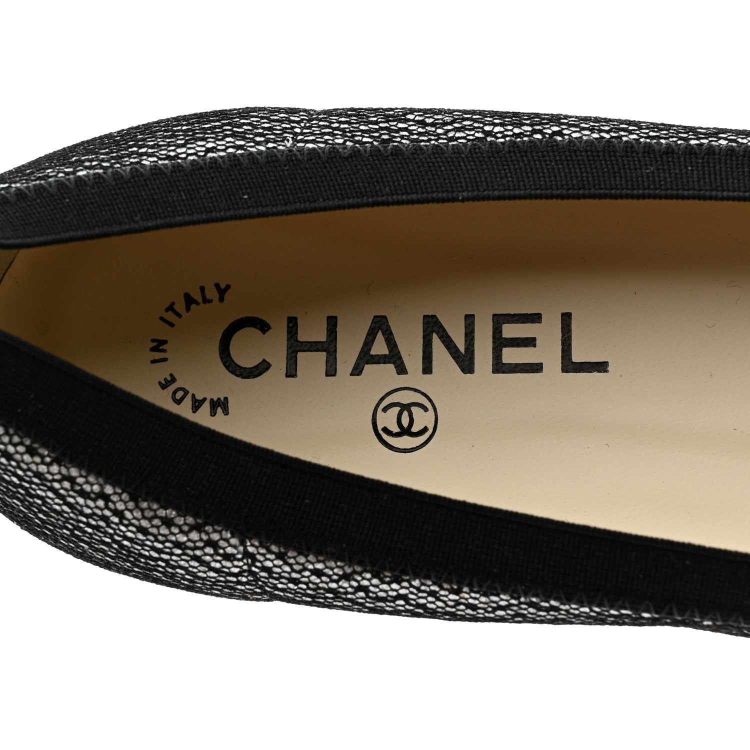 Chanel Metallic Lace Cap Toe Ballerina Flats 37 Silver 5 of 9