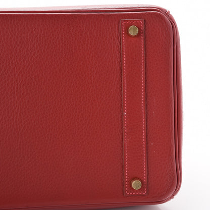Hermes Taurillon Clemence Birkin 40 Rouge Casaque 46 of 46