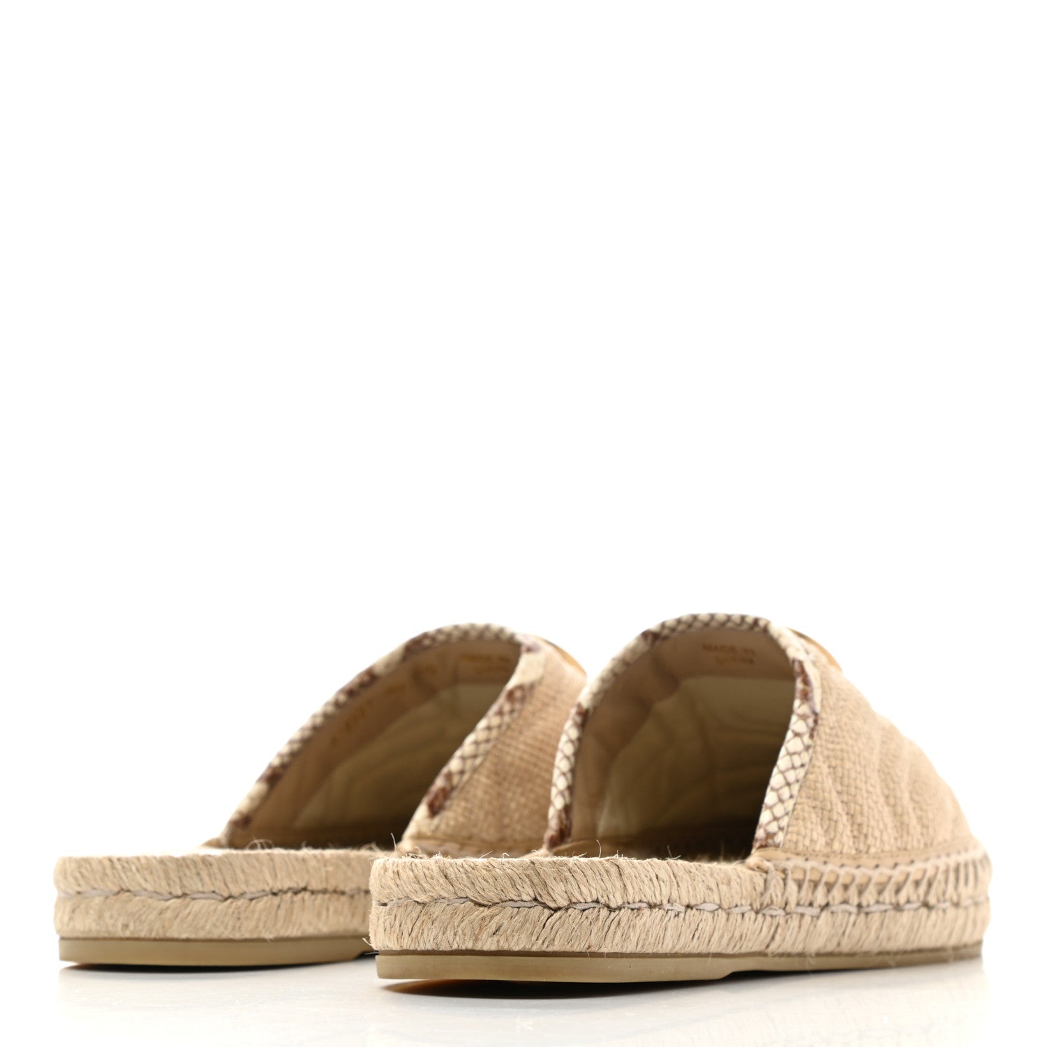 Gucci Straw Elaphe Matelasse GG Marmont Espadrille Slippers 38 Natural Cream Brown 4 of 10
