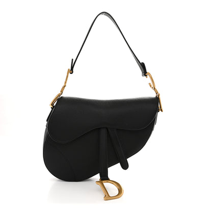 Christian Dior Grained Calfskin Saddle Bag Black 1 of 11