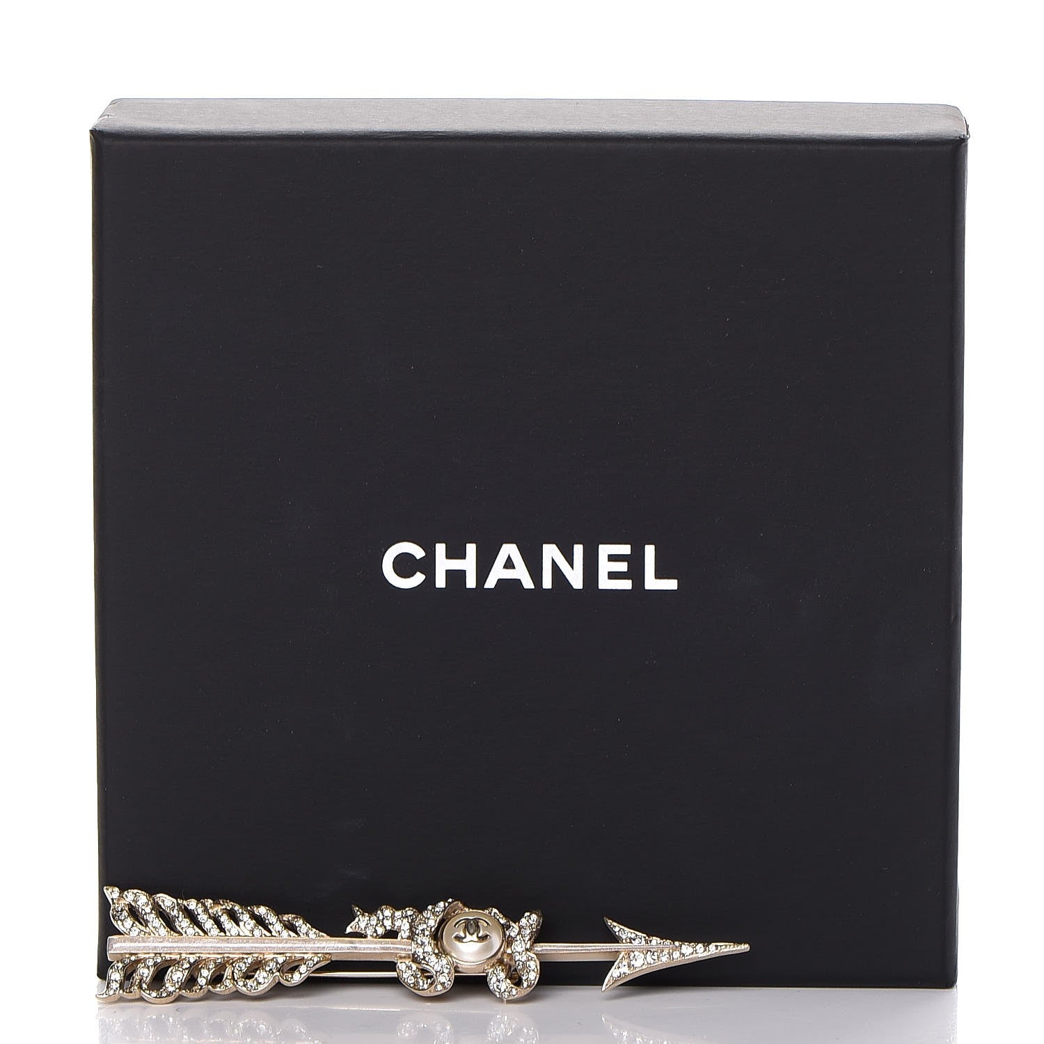 Chanel Crystal Pearl CC Arrow Brooch Gold 5 of 5