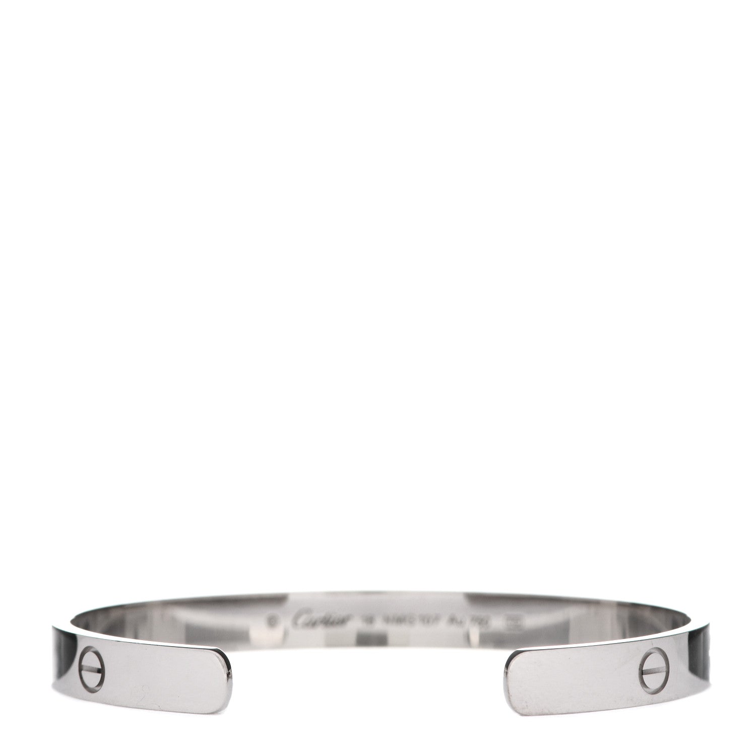 Cartier 18K White Gold LOVE Cuff Bracelet 18 3 of 4