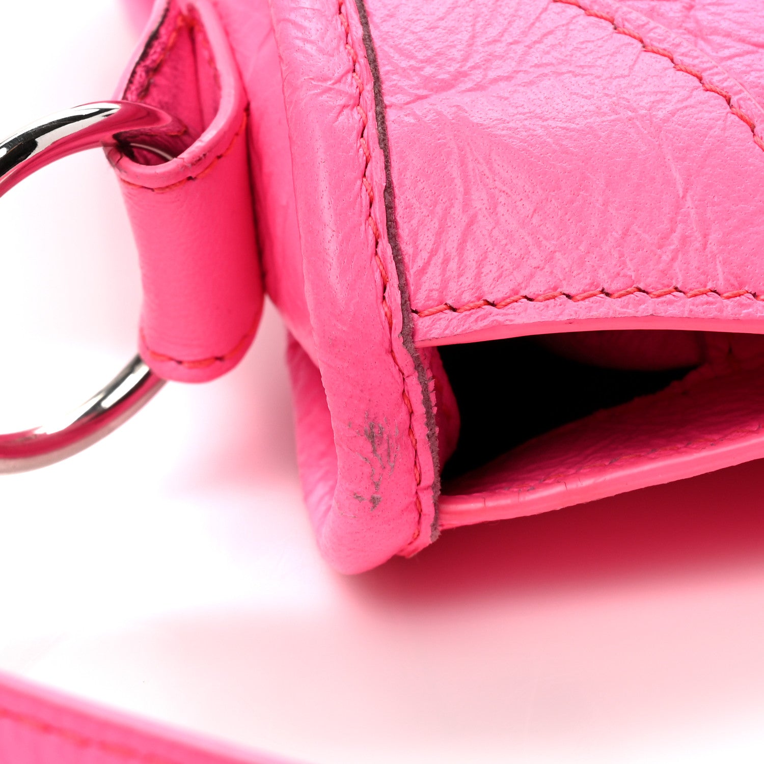 Balenciaga Agneau Classic Silver Hardware S City Rose Fluo 16 of 18