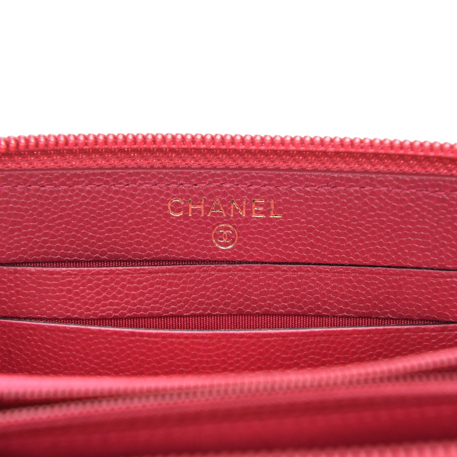 Chanel Caviar Quilted Small Boy Zip Around Wallet Fuchisa 6 of 8