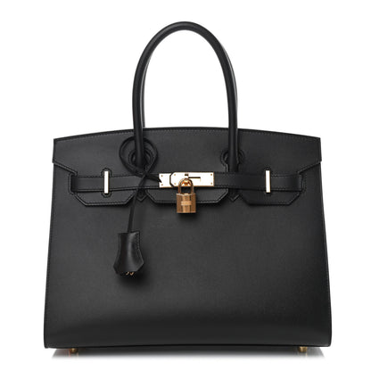 Hermes Madame Calfskin Birkin Sellier 30 Black 1 of 11