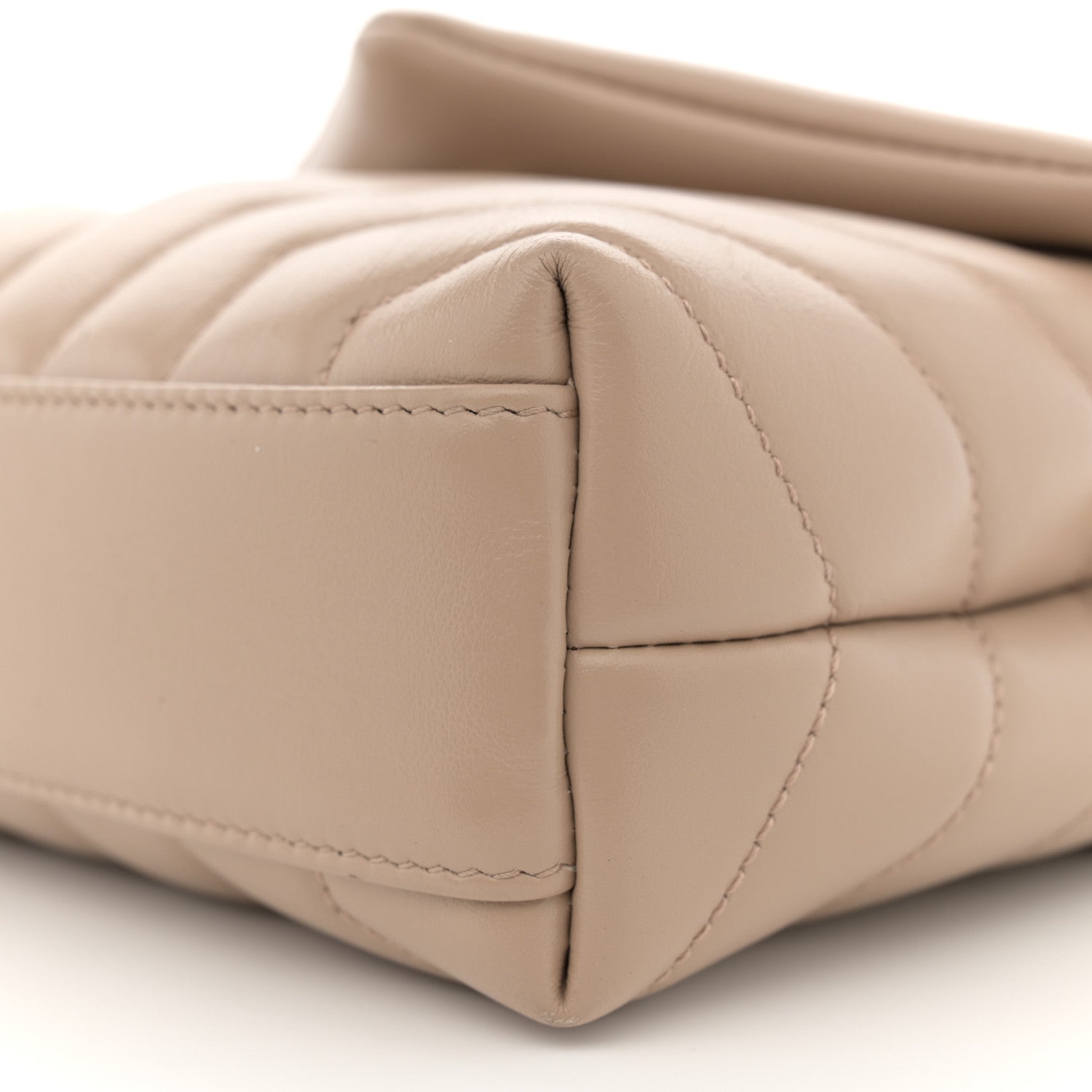 Saint Laurent Calfskin Y Quilted Monogram Toy Loulou Crossbody Bag Dark Beige 10 of 12