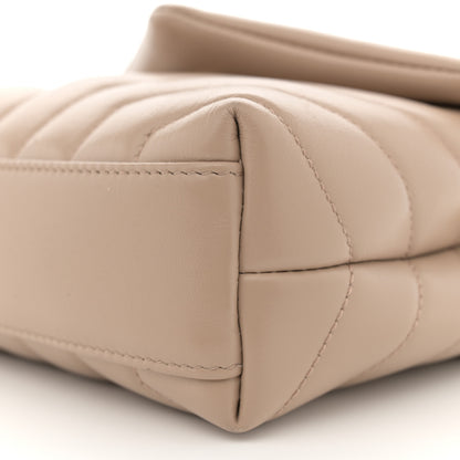 Saint Laurent Calfskin Y Quilted Monogram Toy Loulou Crossbody Bag Dark Beige 10 of 12