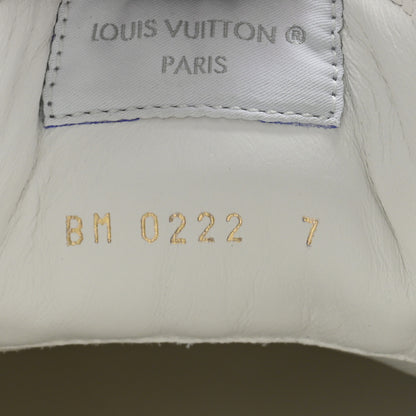 Louis Vuitton Iridescent Textile Monogram Calfskin Mens Run Away Sneakers 7 White 6 of 12