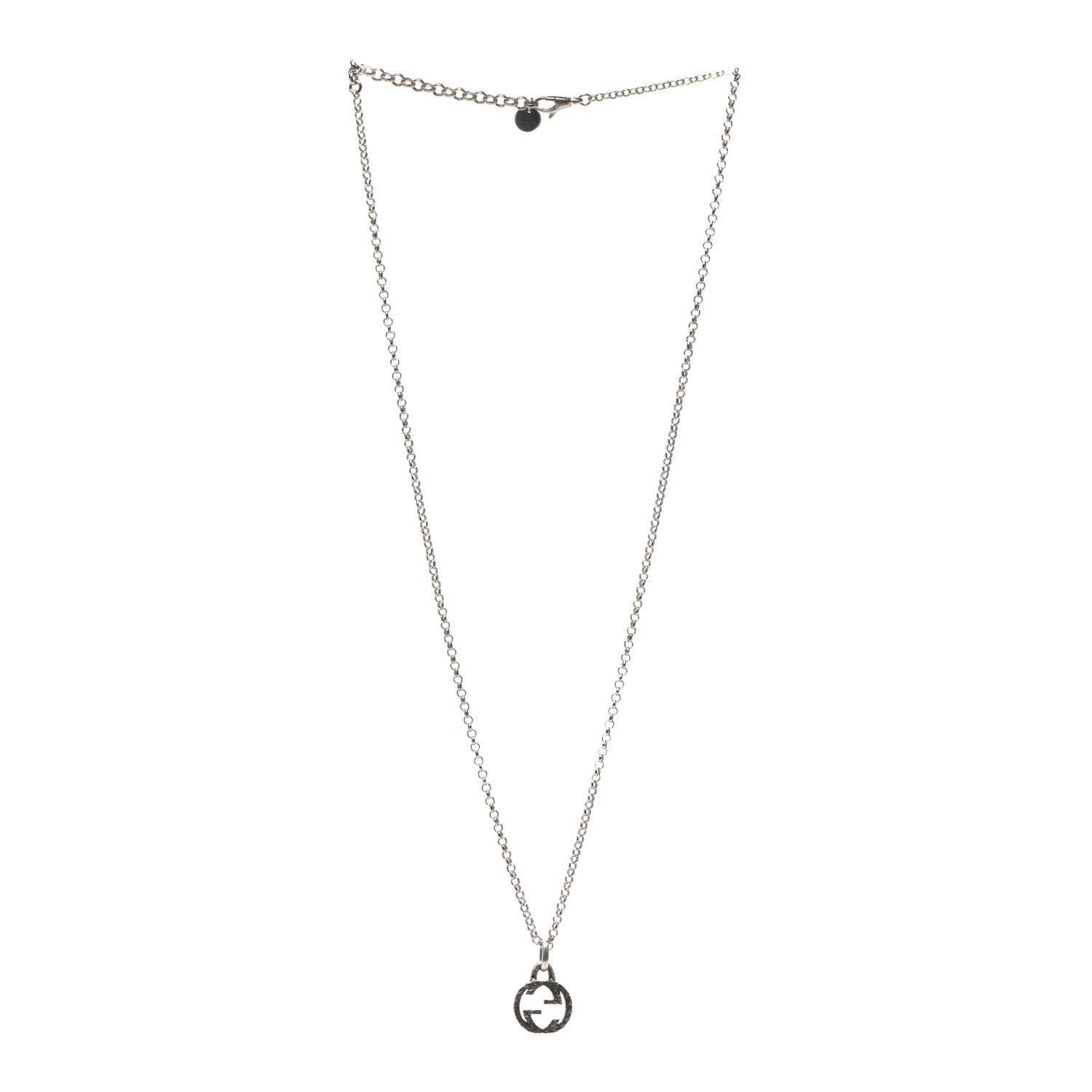 Gucci Sterling Silver Interlocking G Pendant Necklace 3 of 5