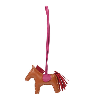 Hermes Milo Lambskin Grigri Rodeo Horse Bag Charm PM Gold Rubis Rose Poupre 1 of 5