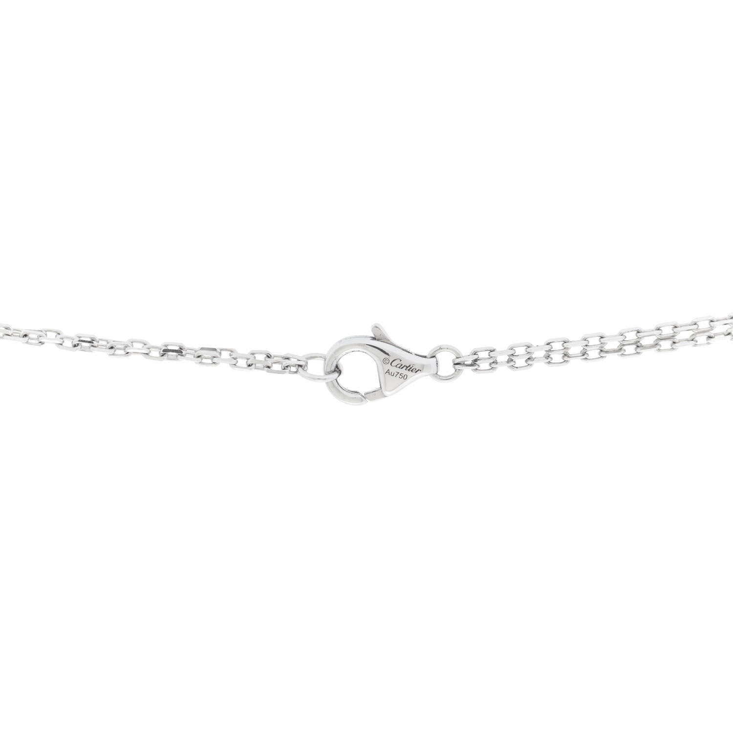 Cartier 18K White Gold 2 Diamond LOVE Necklace 6 of 7