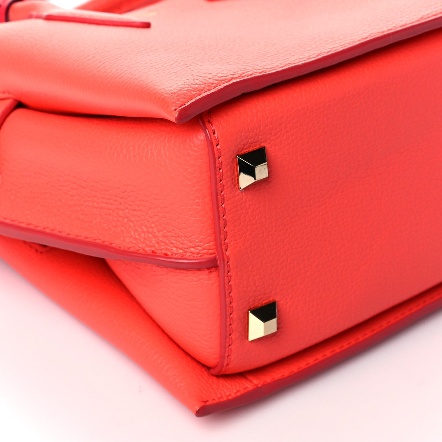 Grained Calfskin Mini Neo Milla Tote Coral
