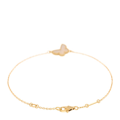 Van Cleef & Arpels 18K Yellow Gold Mother of Pearl Sweet Alhambra Butterfly Bracelet 2 of 3