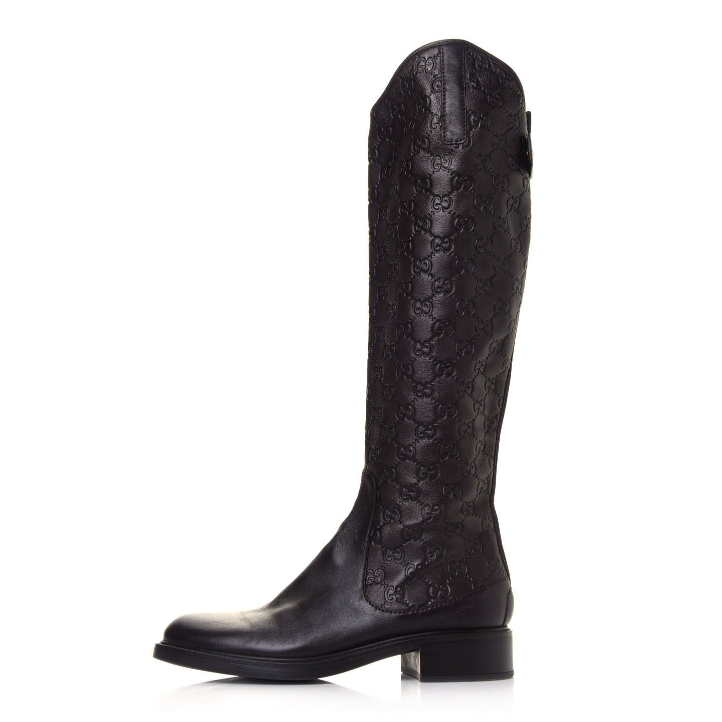 Guccissima Calfskin Miro Soft Knee High Riding Boots 39.5 Chocolate
