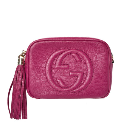 Gucci Pebbled Calfskin Small Soho Disco Bag Bright Bougainvillea 1 of 7