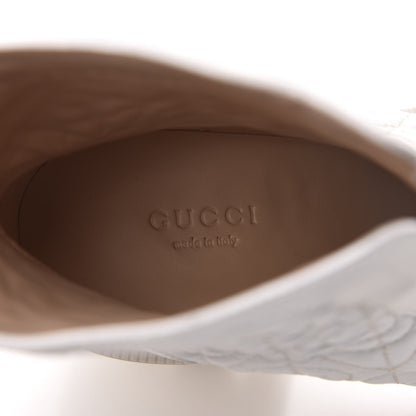 Gucci Calfskin Nappa Rhombus Quilted Trip Ankle Boots 36.5 Great White 7 of 9