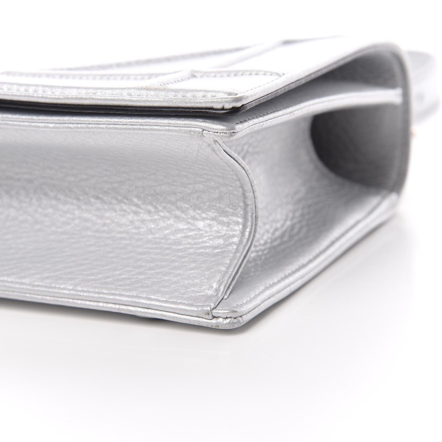 Christian Dior Metallic Grained Calfskin Medium Diorama Flap Bag Silver 11 of 17