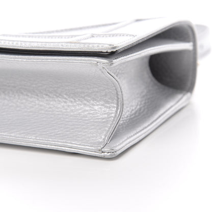 Christian Dior Metallic Grained Calfskin Medium Diorama Flap Bag Silver 11 of 17