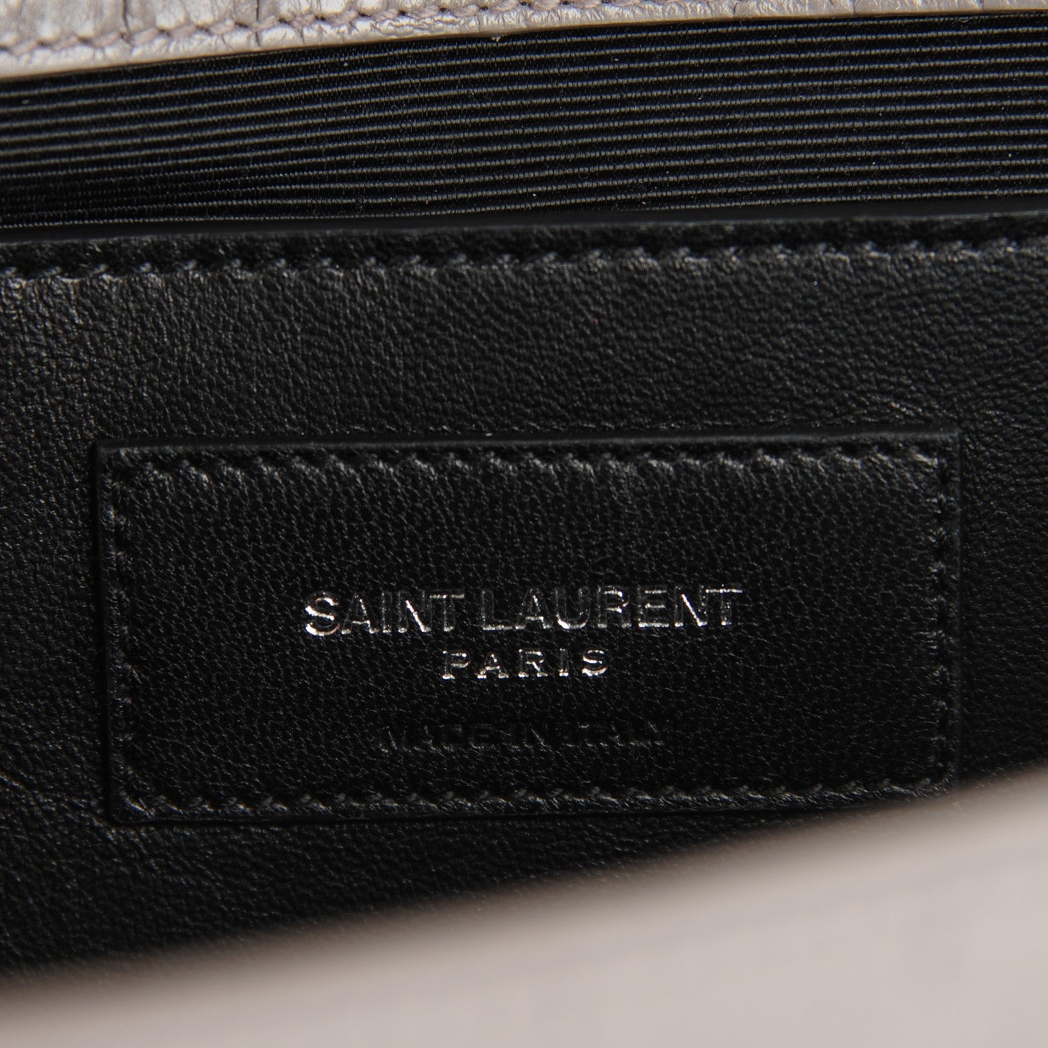 Saint Laurent Croc Embosssed Calfskin Classic Kate Monogram Clutch Fog 6 of 8