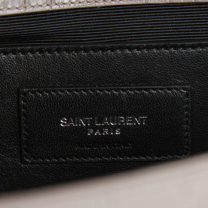 Saint Laurent Croc Embosssed Calfskin Classic Kate Monogram Clutch Fog 6 of 8