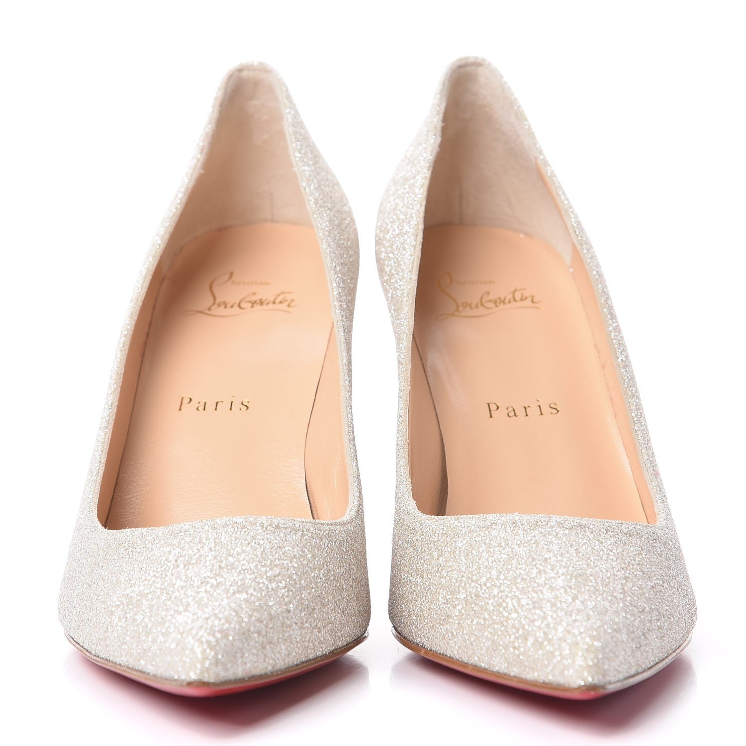 Christian Louboutin Glitter Decoltish 85 Pumps 37 Ivory 2 of 7