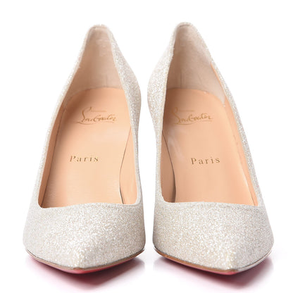 Christian Louboutin Glitter Decoltish 85 Pumps 37 Ivory 2 of 7