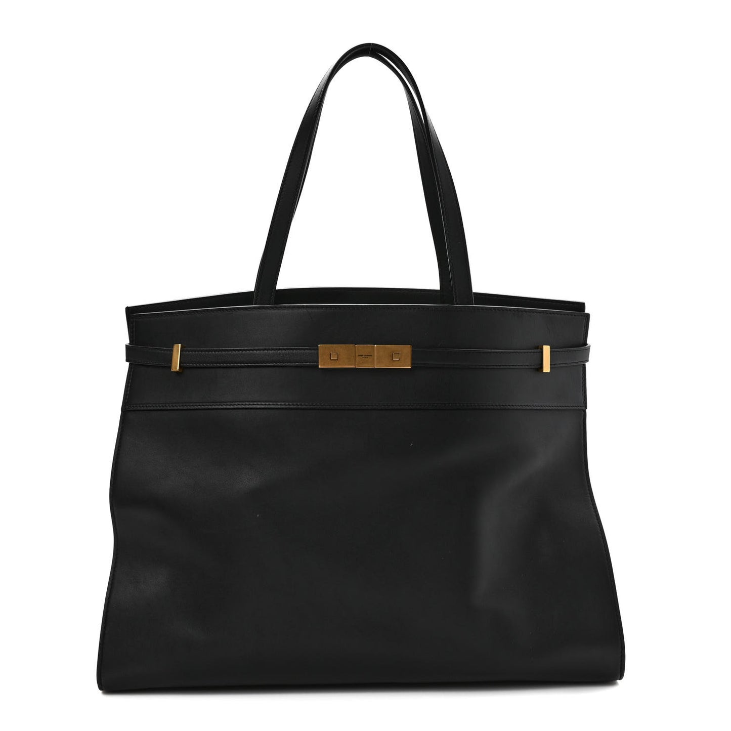 Calfskin Medium Manhattan Shopper Tote Black