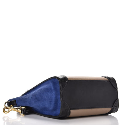 Celine Elephant Calfskin Suede Tri-color Nano Luggage Sand 5 of 14