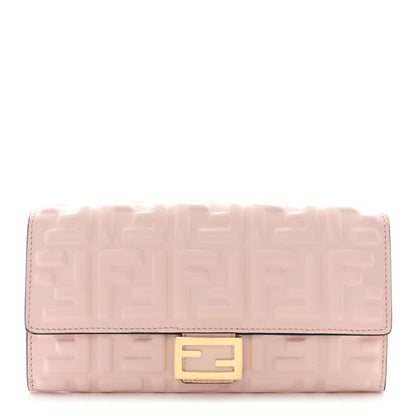 Fendi Nappa Matisse FF Embossed Continental Wallet Rose Quarzo 1 of 8