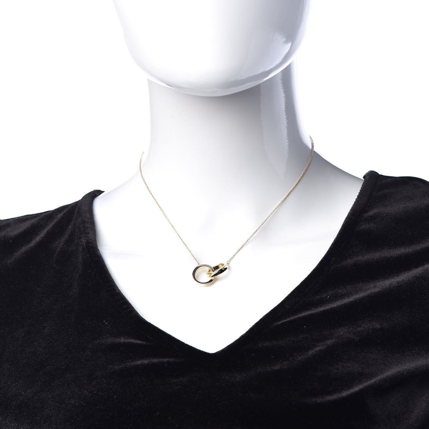 18K Yellow Gold 1837 Interlocking Circles Pendant Necklace