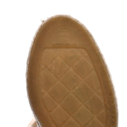 Chanel Lambskin CC Espadrilles 35 Beige Black 6 of 10