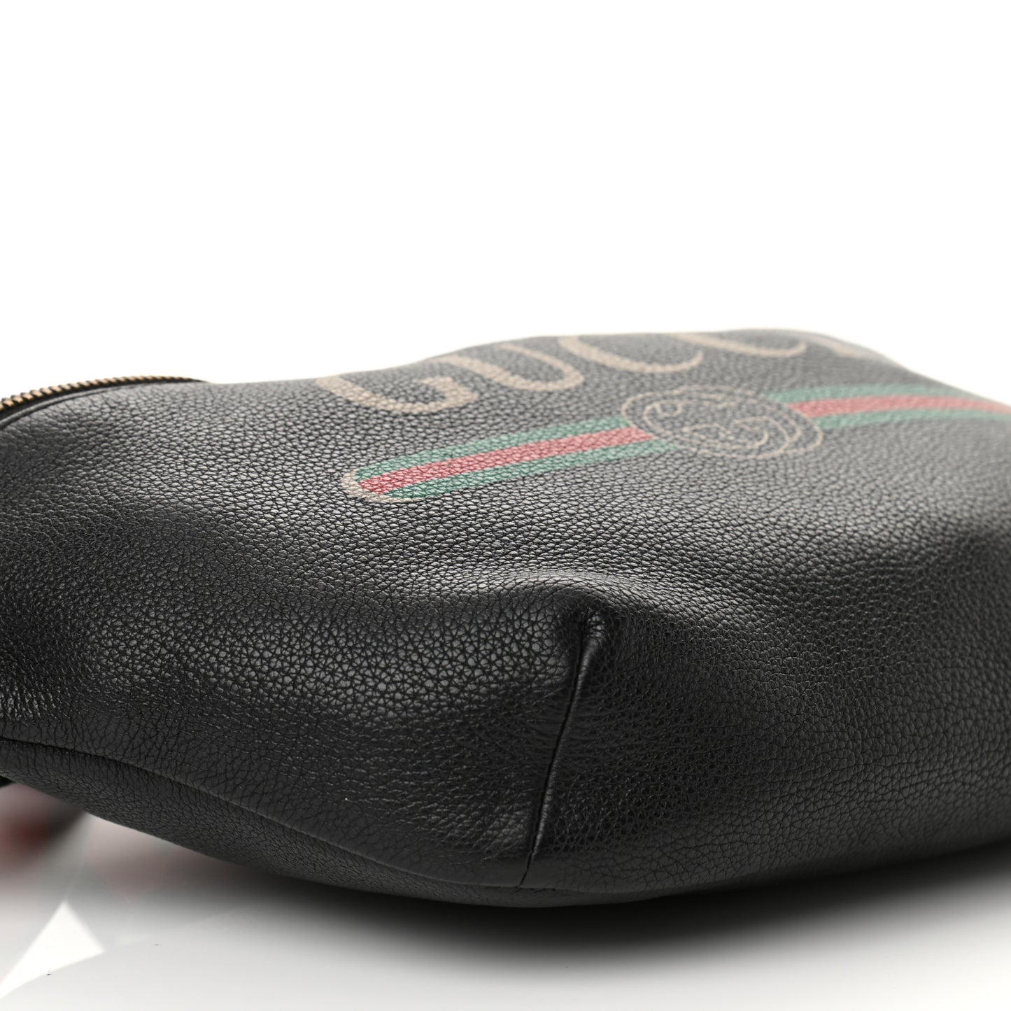 Grained Calfskin Logo Belt Bag Black