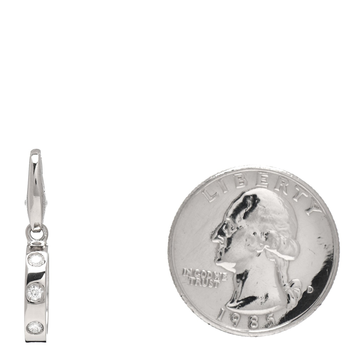 18K White Gold Diamond LOVE Ring Charm