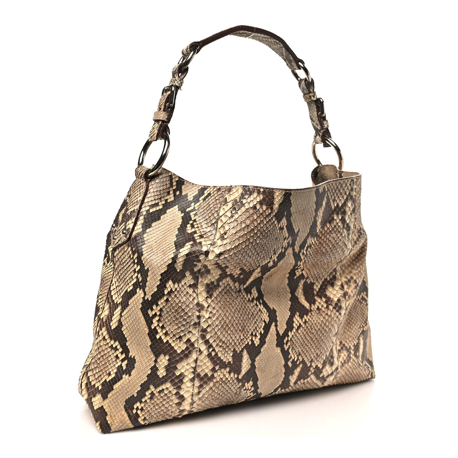 Prada Snakeskin Logo Sacca Hobo Roccia 3 of 9