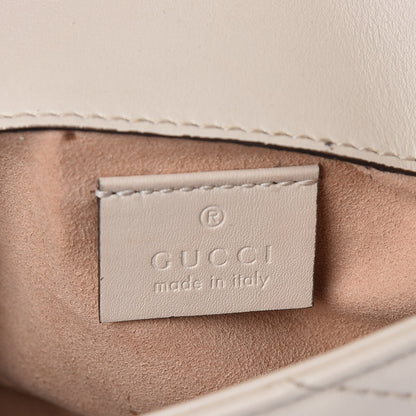 Gucci Calfskin Matelasse Super Mini GG Marmont Shoulder Bag White 6 of 18