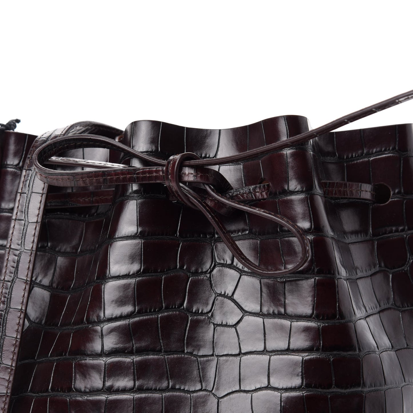 Crocodile Embossed Mini Bucket Bag Class