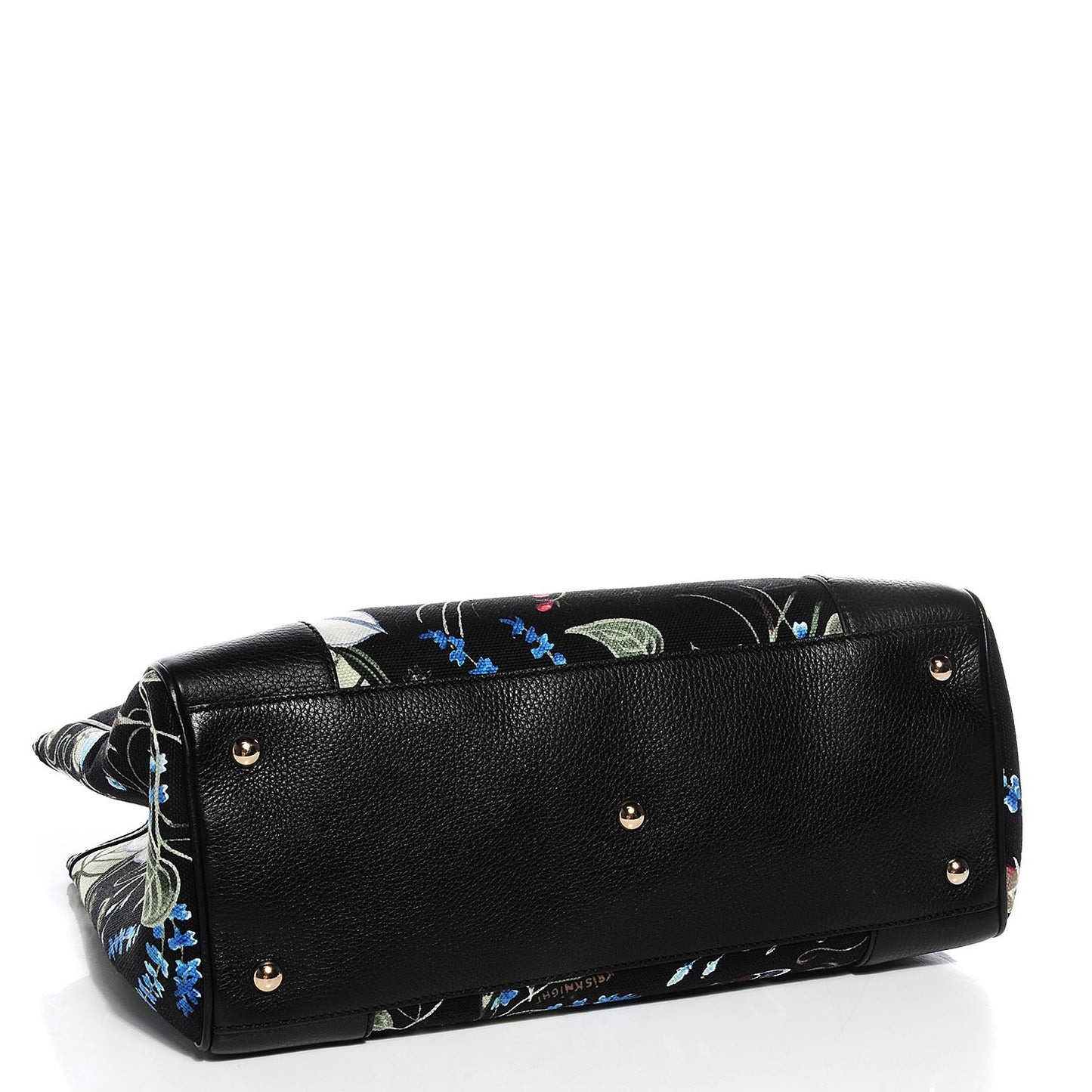 Canvas Cellarius Calfskin Flora Knight Medium Bamboo Shopper Tote Black