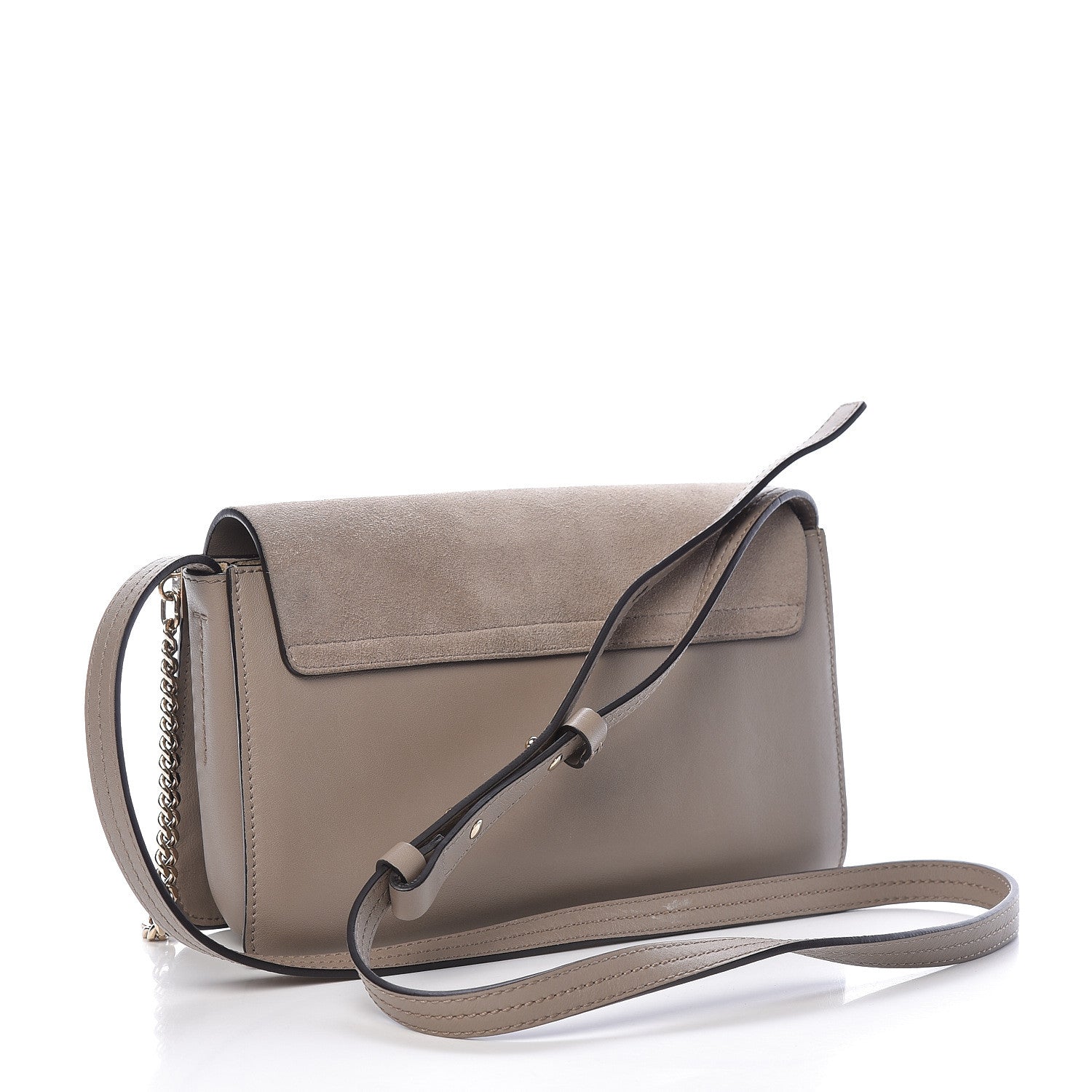 Chloe Suede Calfskin Small Faye Shoulder Bag Motty Grey 3 of 10
