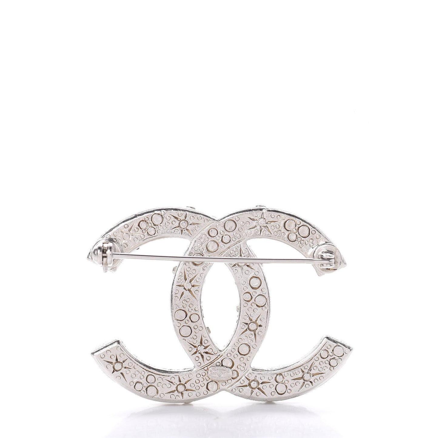Swarovski Crystal Large CC Brooch Silver