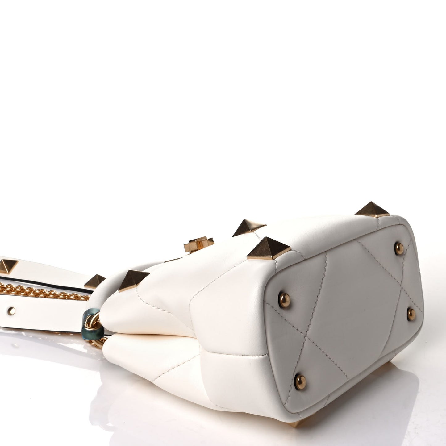 Nappa Mini Roman Stud The Handle Bag Ivory